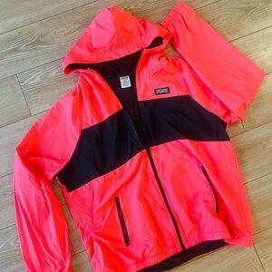 Victoria's Secret Pink Colorblock Anorak Hoodie Jacket Coral Pink M/L